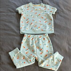 2 piece short sleeve sweatshirt set